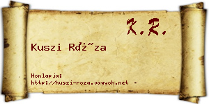 Kuszi Róza névjegykártya